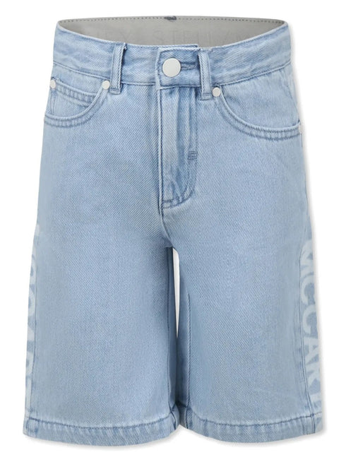 STELLA MC CARTNEY LOGO DENIM BERMUDA